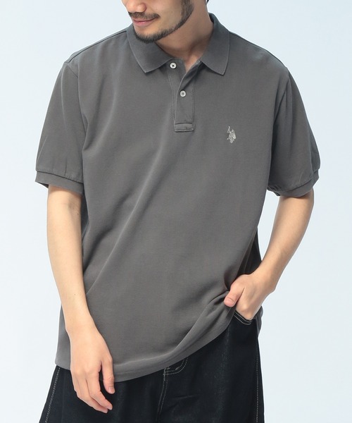 U.S. POLO ASSN.(ユーエスポロアッスン)の「U.S. POLO ASSN. (ユーエスポロアッスン) ポロシャツ 半袖 PLM62100 ワンポイント ロゴ刺繍 シャツ ユニセックス(ポロシャツ・メンズ・スミクロ/グリーン/アイボリー・L/M/LL)」の3枚目の写真