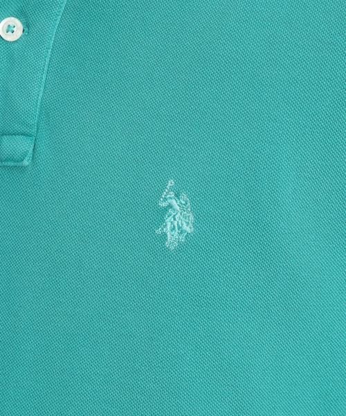 U.S. POLO ASSN.(ユーエスポロアッスン)の「U.S. POLO ASSN. (ユーエスポロアッスン) ポロシャツ 半袖 PLM62100 ワンポイント ロゴ刺繍 シャツ ユニセックス(ポロシャツ・メンズ・スミクロ/グリーン/アイボリー・L/M/LL)」の6枚目の写真
