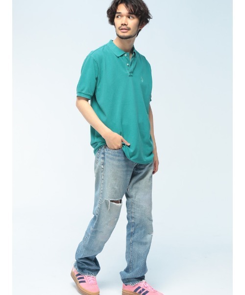 U.S. POLO ASSN.(ユーエスポロアッスン)の「U.S. POLO ASSN. (ユーエスポロアッスン) ポロシャツ 半袖 PLM62100 ワンポイント ロゴ刺繍 シャツ ユニセックス(ポロシャツ・メンズ・スミクロ/グリーン/アイボリー・L/M/LL)」の7枚目の写真