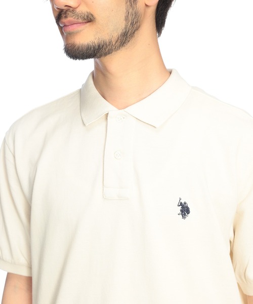 U.S. POLO ASSN.(ユーエスポロアッスン)の「U.S. POLO ASSN. (ユーエスポロアッスン) ポロシャツ 半袖 PLM62100 ワンポイント ロゴ刺繍 シャツ ユニセックス(ポロシャツ・メンズ・スミクロ/グリーン/アイボリー・L/M/LL)」の10枚目の写真