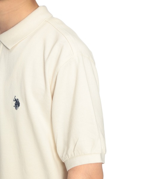U.S. POLO ASSN.(ユーエスポロアッスン)の「U.S. POLO ASSN. (ユーエスポロアッスン) ポロシャツ 半袖 PLM62100 ワンポイント ロゴ刺繍 シャツ ユニセックス(ポロシャツ・メンズ・スミクロ/グリーン/アイボリー・L/M/LL)」の11枚目の写真