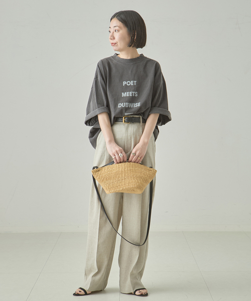 POET MEETS DUBWISE（ポエットミーツダブワイズ）の「POET MEETS DUBWISE LOOSE FIT LOGO Tシャツ（Tシャツ/カットソー・レディース・ブラック系その他/ホワイト/アイボリー・FREE）」の4枚目の写真