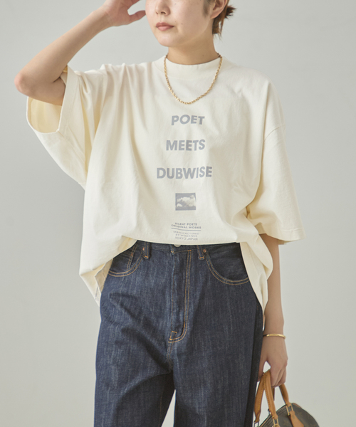 POET MEETS DUBWISE（ポエットミーツダブワイズ）の「POET MEETS DUBWISE LOOSE FIT LOGO Tシャツ（Tシャツ/カットソー・レディース・ブラック系その他/ホワイト/アイボリー・FREE）」の18枚目の写真