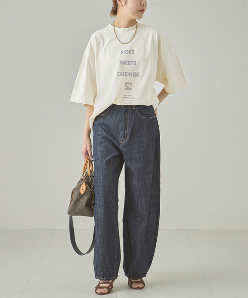POET MEETS DUBWISE（ポエットミーツダブワイズ）の「POET MEETS DUBWISE LOOSE FIT LOGO Tシャツ（Tシャツ/カットソー・レディース・ブラック系その他/ホワイト/アイボリー・FREE）」の21枚目の写真