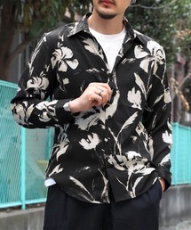総柄長袖シャツ