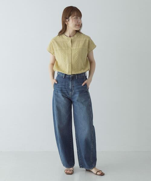 URBAN RESEARCH Sonny Label(アーバンリサーチサニーレーベル)の「『WEB限定』バンドカラーコットンレースシャツ(シャツ/ブラウス・レディース・アイボリー/ブラック/ブルー/グリーン系その他・FREE)」の16枚目の写真