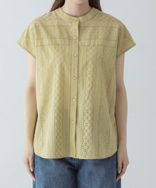 URBAN RESEARCH Sonny Label(アーバンリサーチサニーレーベル)の「『WEB限定』バンドカラーコットンレースシャツ(シャツ/ブラウス・レディース・アイボリー/ブラック/ブルー/グリーン系その他・FREE)」の18枚目の写真