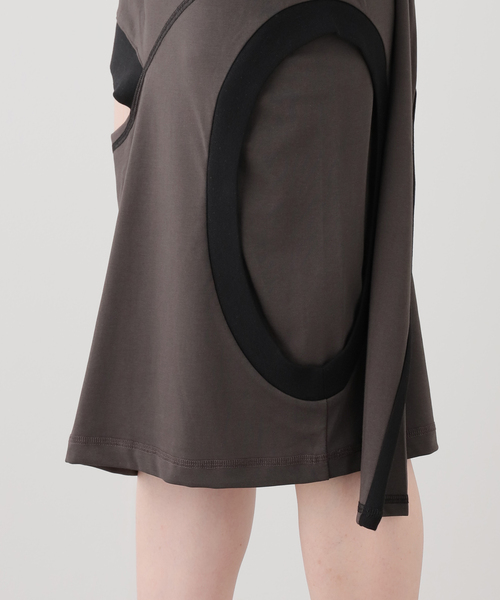 OPEN YY / オープンワイワイ】 COLOR BLOCK PANEL CUTOUT SKIRT