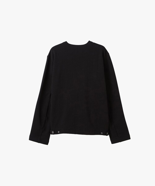 agnes b.(アニエスベー)の「メンズ コットン メルトン Vネック 長袖 カーディガンプレッション "Gant"(カーディガン/ボレロ・メンズ・ブラック・1/2/3)」の2枚目の写真