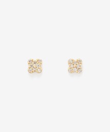 K18 イエローゴールド ダイヤモンド クローバー ピアス BLOOM/ブルーム