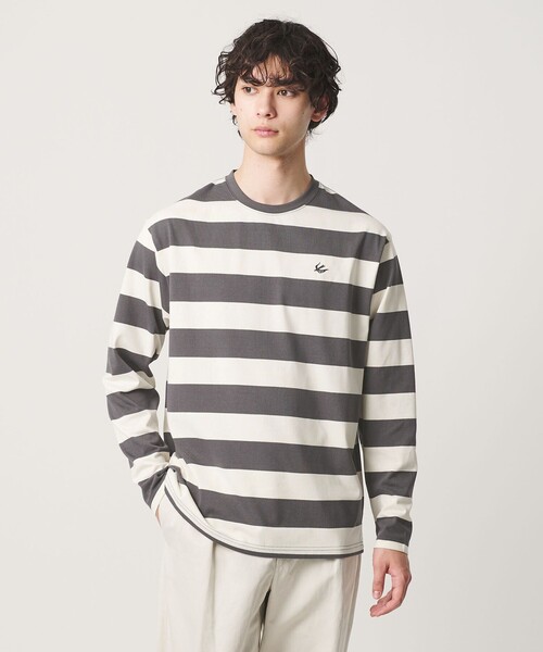 HOLIDAY BOILEAU(ホリディボワロ)の「【別注】<HOLIDAY BOILEAU>ボーダー ロングスリーブ Tシャツ(Tシャツ/カットソー・メンズ・グレー系/ネイビー・L/M)」の2枚目の写真