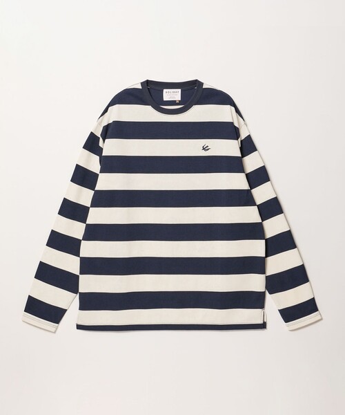 HOLIDAY BOILEAU(ホリディボワロ)の「【別注】<HOLIDAY BOILEAU>ボーダー ロングスリーブ Tシャツ(Tシャツ/カットソー・メンズ・グレー系/ネイビー・L/M)」の7枚目の写真