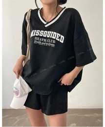 カレッジロゴ スポーティーTシャツ&ショートパンツ セットアップ
