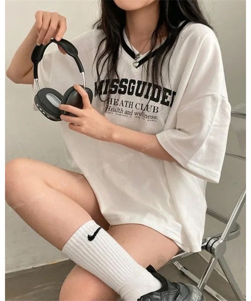 CHEER(チアー)の「カレッジロゴ スポーティーTシャツ&ショートパンツ セットアップ(セットアップ・レディース・ブラック/グレー/ホワイト・FREE)」の17枚目の写真