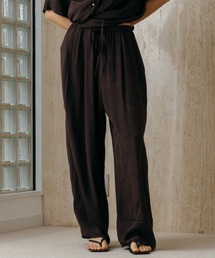 SATIN JQ EASY PANTS/サテンジャガードイージーパンツ