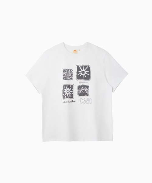 HELLO SUNRISE（ハローサンライズ）の「Sun Stamp Tee_White（Tシャツ/カットソー・レディース・ホワイト・LARGE/X-LARGE/SMALL/MEDIUM）」の2枚目の写真