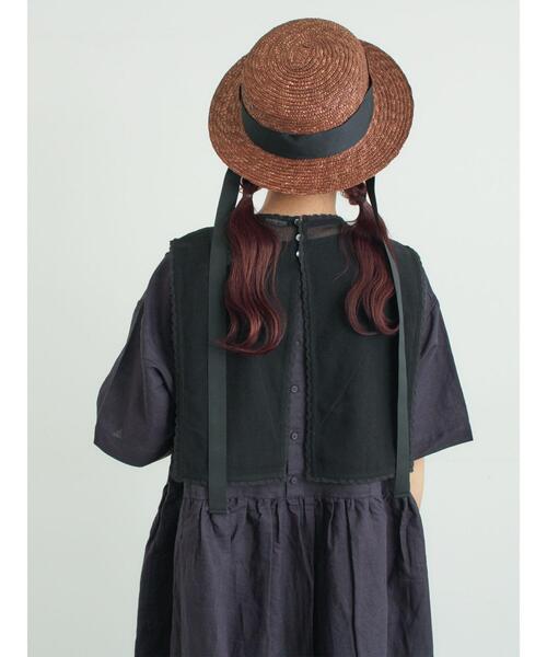 TSUHARU by Samansa Mos2（ツハルバイサマンサモスモス）の「【WEB限定 Sサイズ】メッシュ花刺繍ベスト付きワンピース（ワンピース・レディース・チャコールグレー/ベージュ・M/S）」の7枚目の写真
