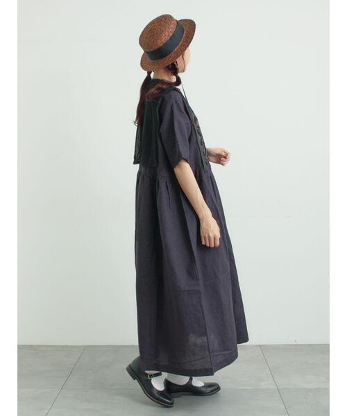TSUHARU by Samansa Mos2（ツハルバイサマンサモスモス）の「【WEB限定 Sサイズ】メッシュ花刺繍ベスト付きワンピース（ワンピース・レディース・チャコールグレー/ベージュ・M/S）」の11枚目の写真