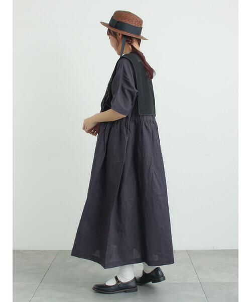 TSUHARU by Samansa Mos2（ツハルバイサマンサモスモス）の「【WEB限定 Sサイズ】メッシュ花刺繍ベスト付きワンピース（ワンピース・レディース・チャコールグレー/ベージュ・M/S）」の12枚目の写真