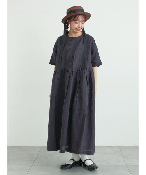 TSUHARU by Samansa Mos2（ツハルバイサマンサモスモス）の「【WEB限定 Sサイズ】メッシュ花刺繍ベスト付きワンピース（ワンピース・レディース・チャコールグレー/ベージュ・M/S）」の13枚目の写真
