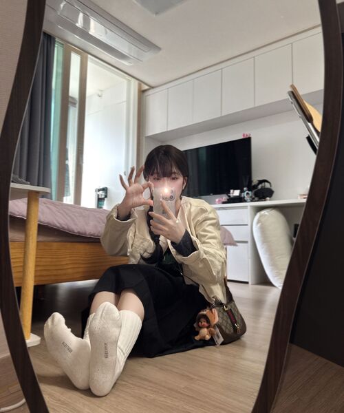 AWESOME STUDIO(オーサムスタジオ)の「フラワーパッチワーク半袖Tシャツチャコール(Tシャツ/カットソー・レディース・チャコール・FREE)」の13枚目の写真