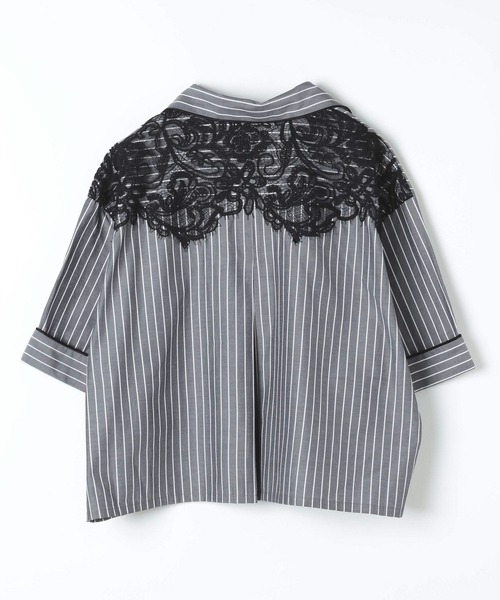 BAYFLOW（ベイフロー）の「【EF(エフ)】レースパジャマシャツ（WOMEN）（シャツ/ブラウス・レディース・ブラック/ライトブルー・FREE）」の5枚目の写真