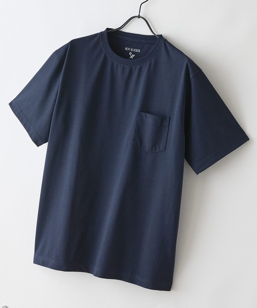 JEANS MATE(ジーンズメイト)の「【HEAT BLOCKER/ヒートブロッカー】【まるで着る日傘!遮熱&UVカット】コットンライク 胸ポケットTシャツ 吸水速乾 アンチピリング イージーケア ユニセックス(Tシャツ/カットソー・メンズ・ホワイト/チャコールグレー/ブラック/グリーン/ネイビー・LARGE/MEDIUM/X-LARGE)」の5枚目の写真