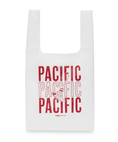 Pacific GOLF CLUB（パシフィックゴルフクラブ）の「TRIPLE PACIFIC LOGO UTILITY TOTE BAG（エコバッグ/サブバッグ・メンズ・ホワイト・FREE）」の5枚目の写真