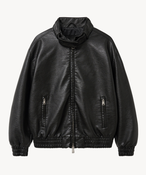 VTWO(ブイツー)の「8302 ウォッシングレザーブルゾン (ブラック)(ライダースジャケット・メンズ・その他・LARGE/MEDIUM)」の1枚目の写真