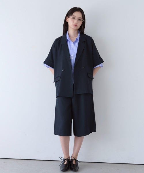 SOYEN(ソイエン)の「リネンライクジャケットセットアップ(セットアップ・レディース・ネイビー/ブラウン・F)」の15枚目の写真