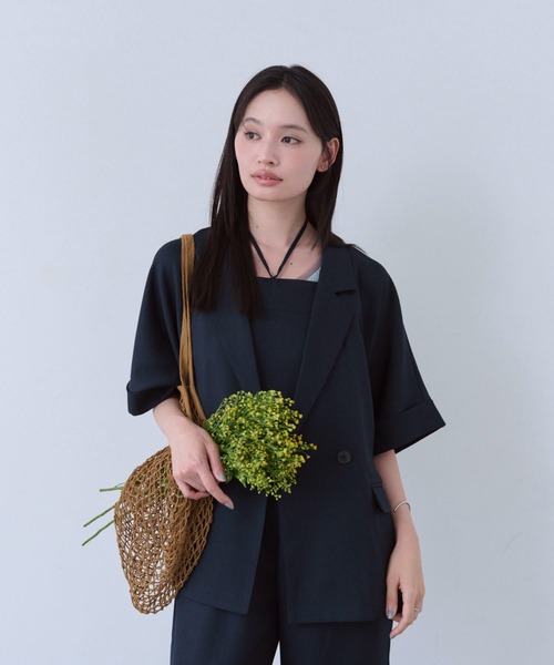 SOYEN(ソイエン)の「リネンライクジャケットセットアップ(セットアップ・レディース・ネイビー/ブラウン・F)」の17枚目の写真