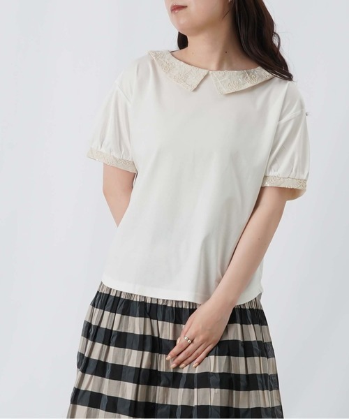 LUCA/LADY LUCK LUCA（ルカ/レディラックルカ）の「LC/LLL スパンコールレース衿付プルオーバー（Tシャツ/カットソー・レディース・ブラック/オフホワイト・FREE）」の20枚目の写真