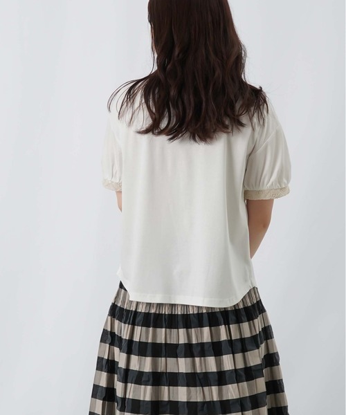 LUCA/LADY LUCK LUCA（ルカ/レディラックルカ）の「LC/LLL スパンコールレース衿付プルオーバー（Tシャツ/カットソー・レディース・ブラック/オフホワイト・FREE）」の6枚目の写真