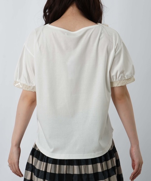 LUCA/LADY LUCK LUCA（ルカ/レディラックルカ）の「LC/LLL スパンコールレース衿付プルオーバー（Tシャツ/カットソー・レディース・ブラック/オフホワイト・FREE）」の5枚目の写真