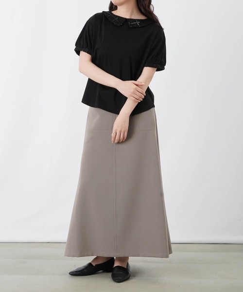 LUCA/LADY LUCK LUCA（ルカ/レディラックルカ）の「LC/LLL スパンコールレース衿付プルオーバー（Tシャツ/カットソー・レディース・ブラック/オフホワイト・FREE）」の16枚目の写真
