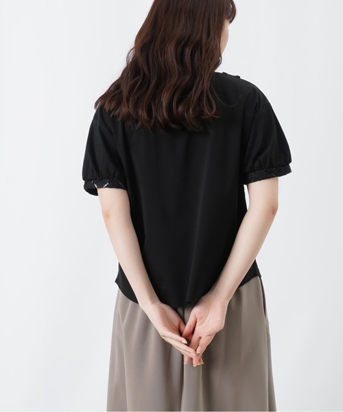 LUCA/LADY LUCK LUCA（ルカ/レディラックルカ）の「LC/LLL スパンコールレース衿付プルオーバー（Tシャツ/カットソー・レディース・ブラック/オフホワイト・FREE）」の18枚目の写真