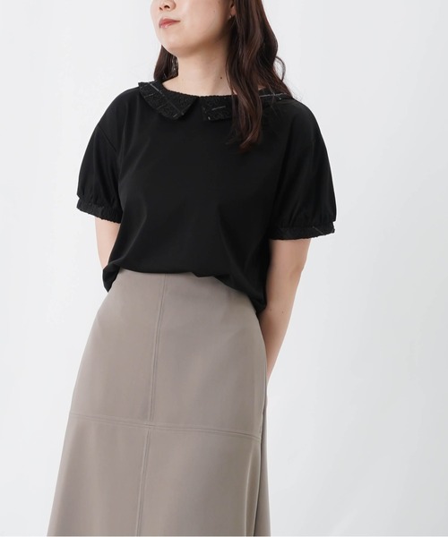 LUCA/LADY LUCK LUCA（ルカ/レディラックルカ）の「LC/LLL スパンコールレース衿付プルオーバー（Tシャツ/カットソー・レディース・ブラック/オフホワイト・FREE）」の13枚目の写真