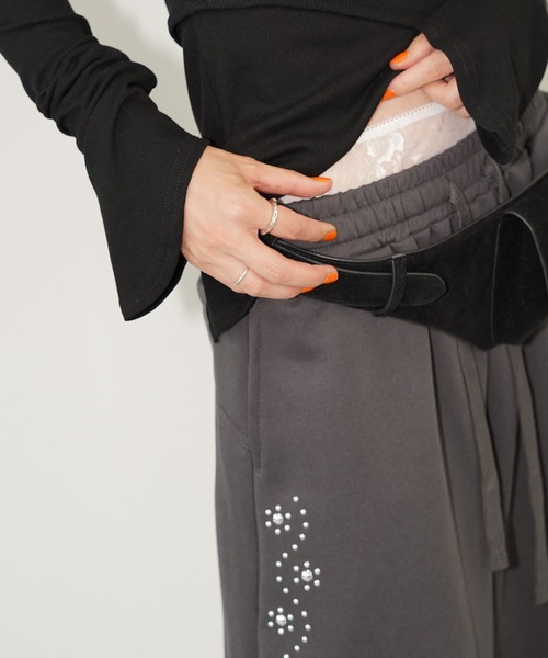 chuclla(チュクラ)の「ダブルウエストレースハーフパンツ chw26s340(その他パンツ・レディース・ホワイト/グレー・L/M)」の5枚目の写真