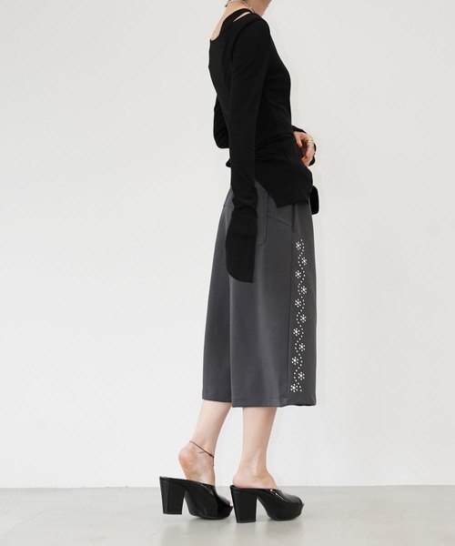 chuclla(チュクラ)の「ダブルウエストレースハーフパンツ chw26s340(その他パンツ・レディース・ホワイト/グレー・L/M)」の9枚目の写真