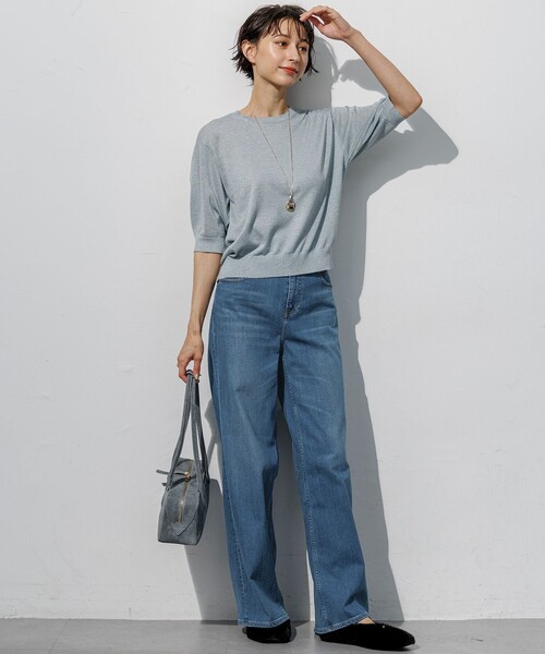 23区 S(ニジュウサンクチイサイサイズ)の「オータムメタリック パフスリーブ ニット Tシャツ(ニット/セーター・レディース・ピンク系/ライトグリーン系/ゴールド系/シルバー系・32)」の18枚目の写真
