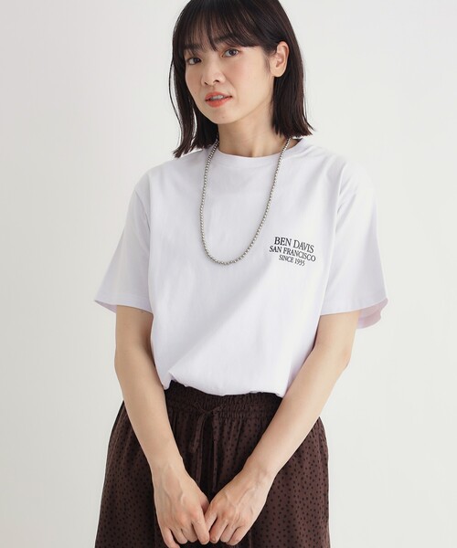BEN DAVIS(ベンデイビス)の「グラフィックTシャツ(Tシャツ/カットソー・レディース・レッド系2/ブラック系/ホワイト系1・05/04)」の4枚目の写真
