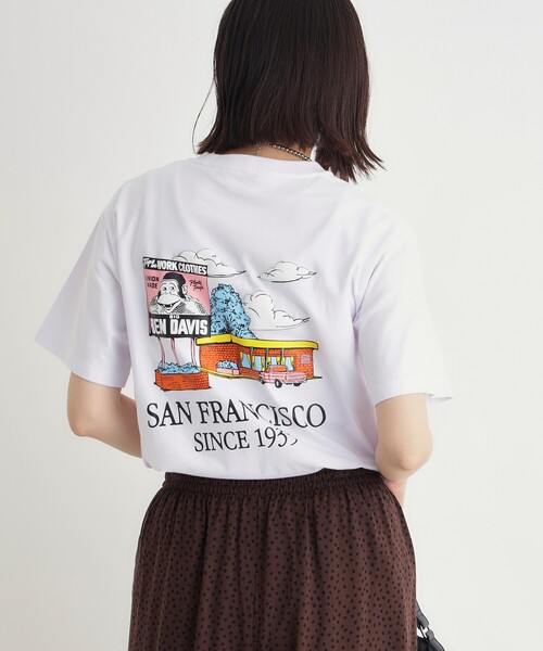 BEN DAVIS(ベンデイビス)の「グラフィックTシャツ(Tシャツ/カットソー・レディース・レッド系2/ブラック系/ホワイト系1・05/04)」の6枚目の写真