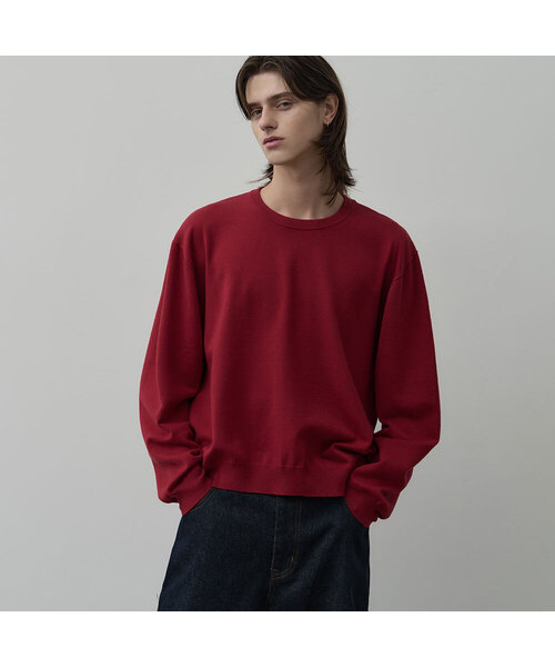ALYSS（アリス）の「クラウドタッチラウンドクロップニット[5COLOR]（ニット/セーター・メンズ・ブラック/ブラウン/グレー/レッド/オートミール/バーガンディー・MEDIUM/LARGE/X-LARGE）」の5枚目の写真