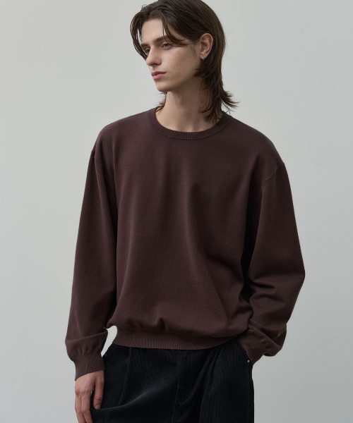 ALYSS（アリス）の「クラウドタッチラウンドクロップニット[5COLOR]（ニット/セーター・メンズ・ブラック/ブラウン/グレー/レッド/オートミール/バーガンディー・MEDIUM/LARGE/X-LARGE）」の8枚目の写真