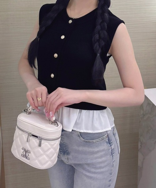 INGNI(イング)の「裾シャツ出しノースリニットカーディガン(カーディガン/ボレロ・レディース・ホワイト系その他4/グレー/ブラック/ピンク・M)」の16枚目の写真
