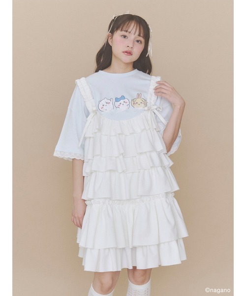 merry jenny(メリージェニー)の「ちいかわリボンTee(Tシャツ/カットソー・レディース・ブルー/ピンク/オフホワイト・FREE)」の13枚目の写真