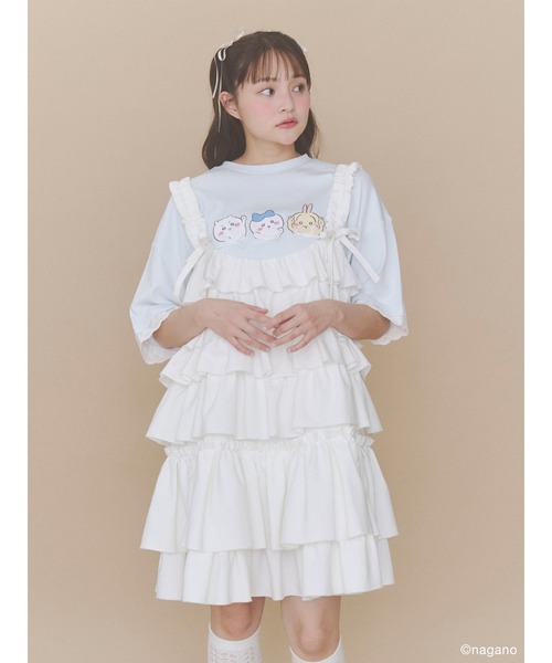 merry jenny(メリージェニー)の「ちいかわリボンTee(Tシャツ/カットソー・レディース・ブルー/ピンク/オフホワイト・FREE)」の14枚目の写真
