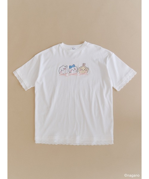 merry jenny(メリージェニー)の「ちいかわリボンTee(Tシャツ/カットソー・レディース・ブルー/ピンク/オフホワイト・FREE)」の17枚目の写真