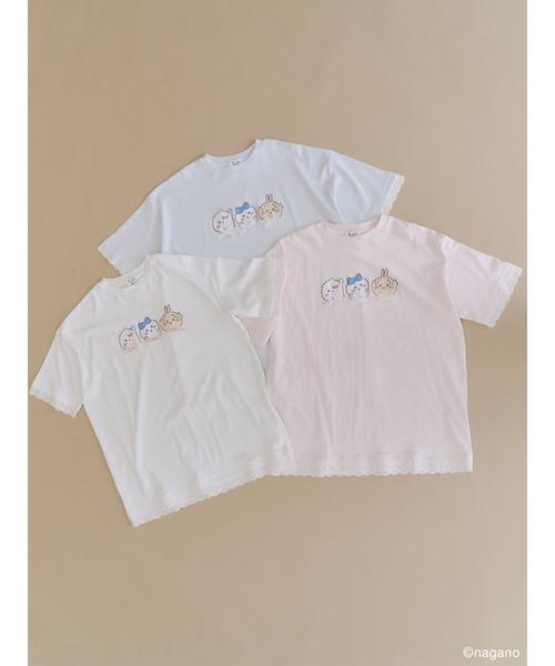 merry jenny(メリージェニー)の「ちいかわリボンTee(Tシャツ/カットソー・レディース・ブルー/ピンク/オフホワイト・FREE)」の20枚目の写真