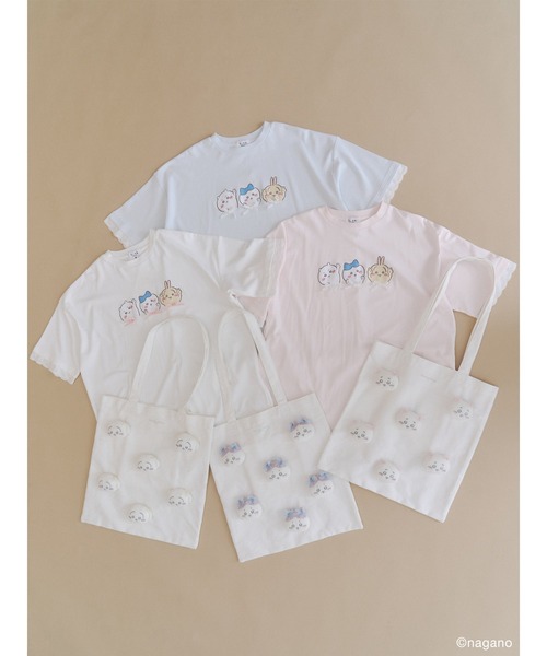 merry jenny(メリージェニー)の「ちいかわリボンTee(Tシャツ/カットソー・レディース・ブルー/ピンク/オフホワイト・FREE)」の21枚目の写真